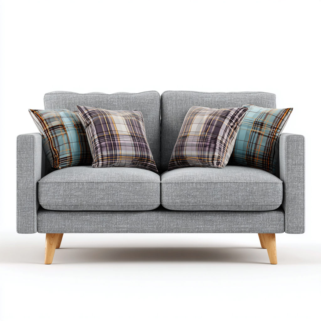 Canapé droit Tissu 145x85x90 cm - Gris - Style moderne-Abodearo