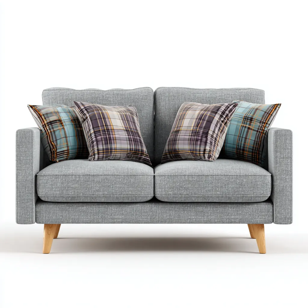 Canapé droit Tissu 145x85x90 cm - Gris - Style moderne-Abodearo