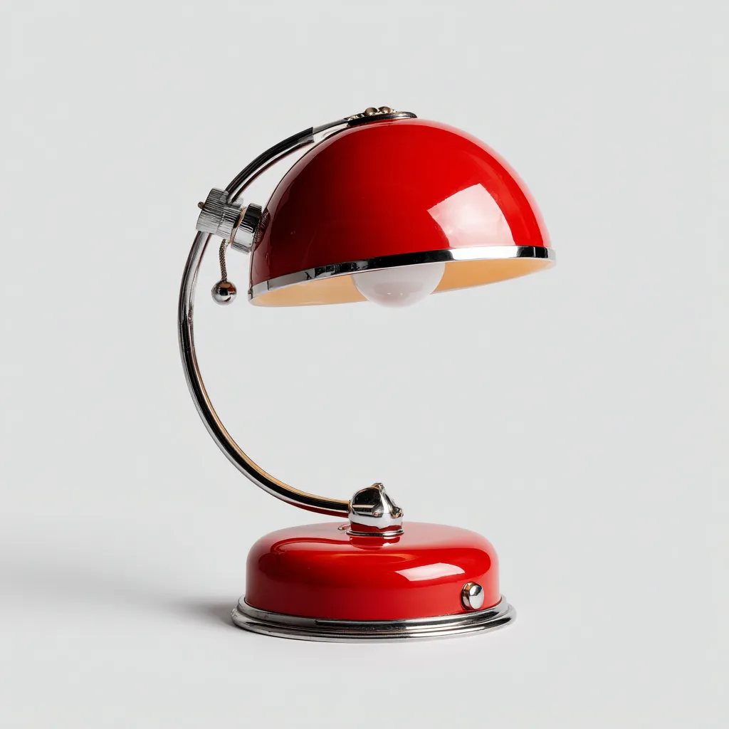 Lampe de table Métal 26x17 cm - Rouge - Style rétro-Abodearo