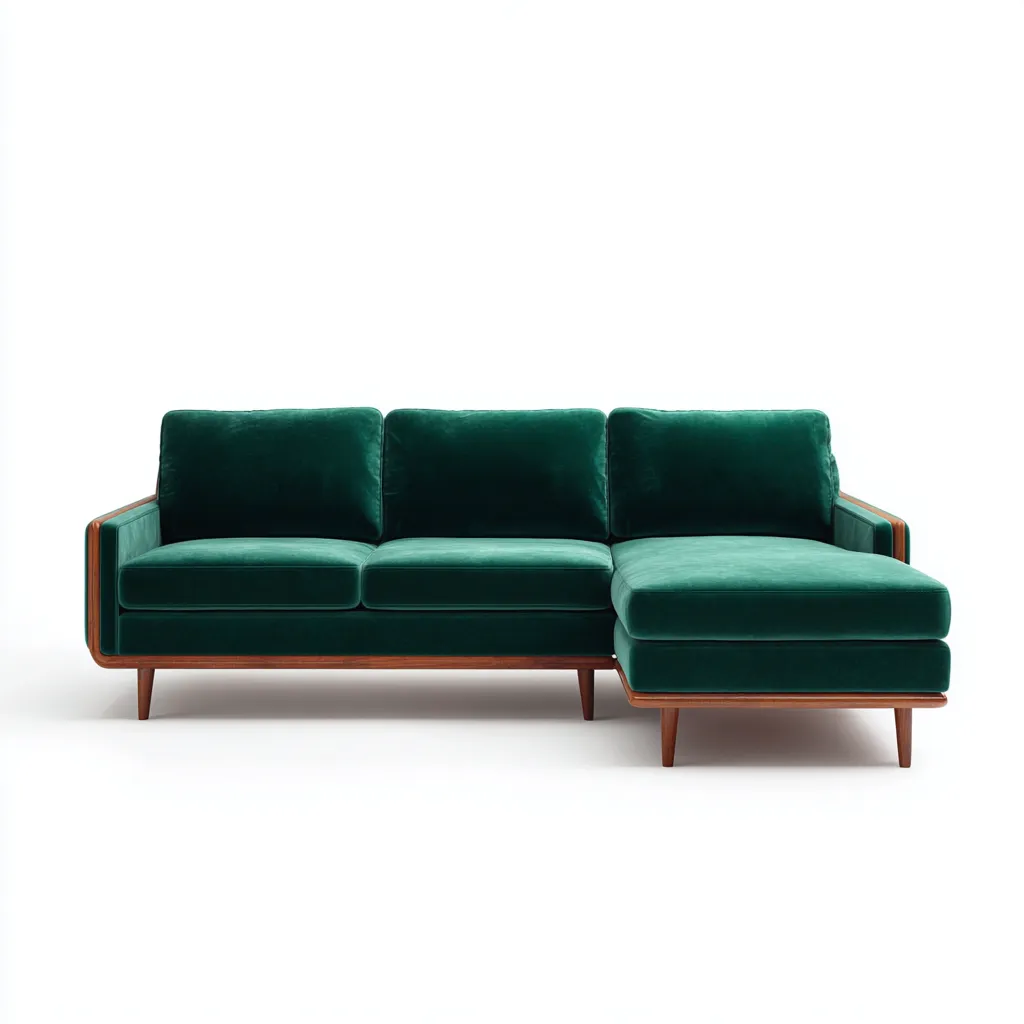 Canapé d'angle Velours 268x158x84 cm - Vert - Style moderne-Abodearo