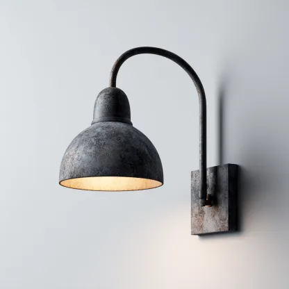 Applique murale Métal 32x20 cm - Gris - Style industriel-Abodearo