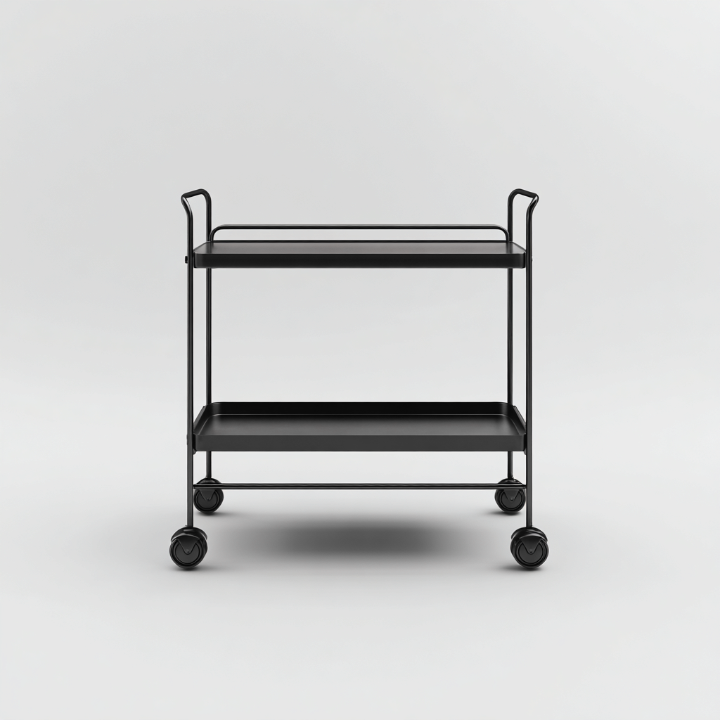 Desserte métal 70x40x85 cm - noir - chariot de service moderne-Abodearo