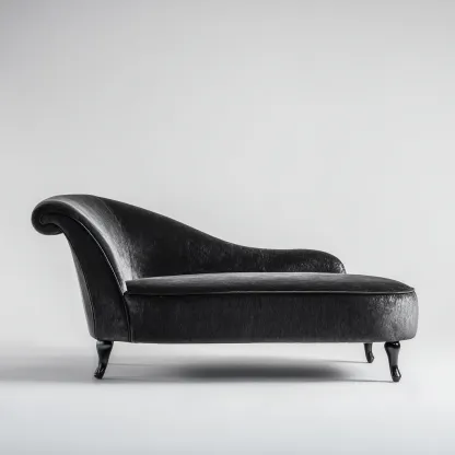 Chaise longue Velours 185x70x90 cm - Noir - Style classique-Abodearo