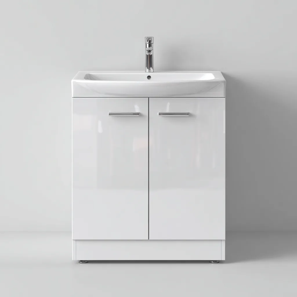 Meuble vasque Bois 60x45x85 cm - Blanc - Design moderne-Abodearo