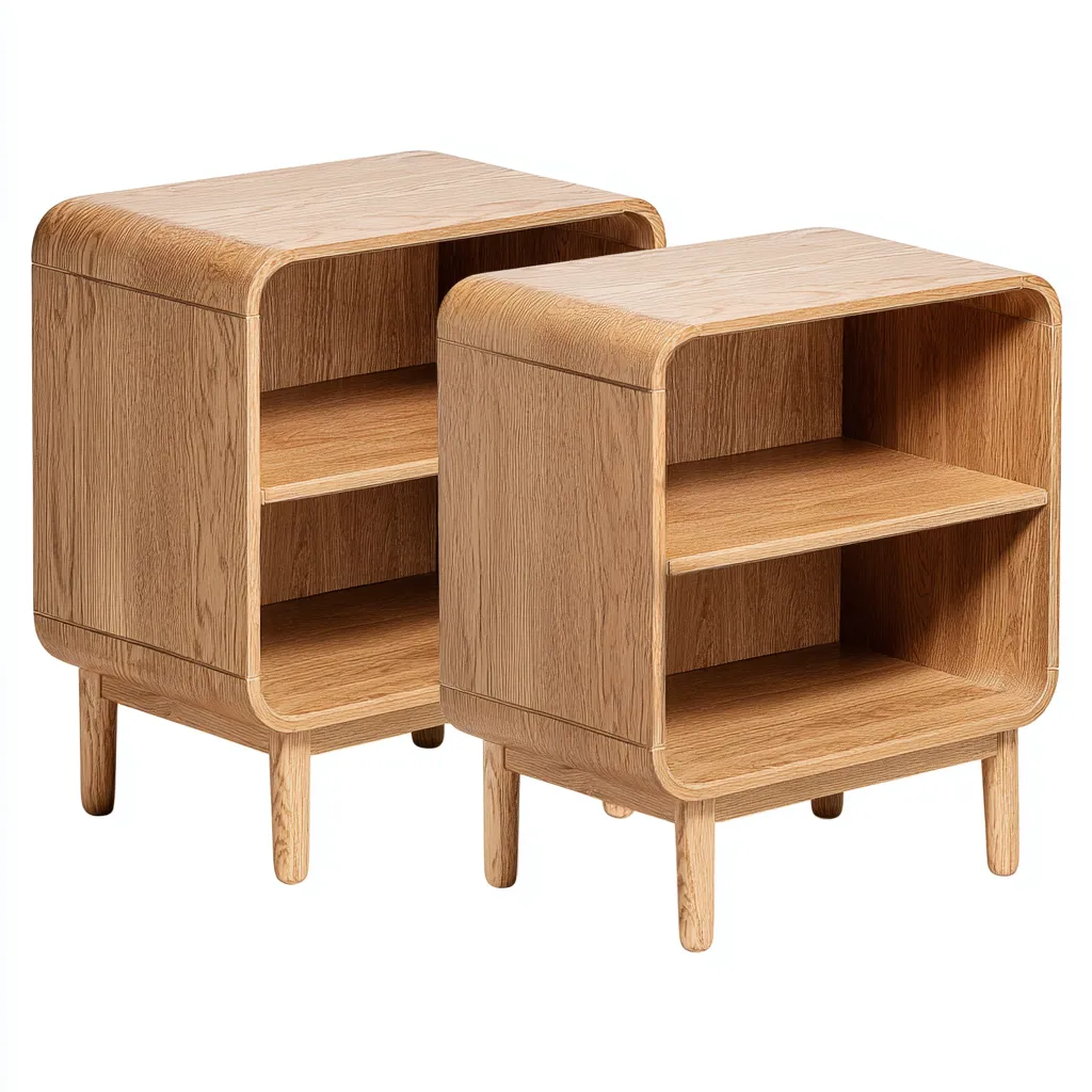 Table de chevet lot de 2 en bois 40x32x55 cm - brun - style moderne pour chambre-Abodearo