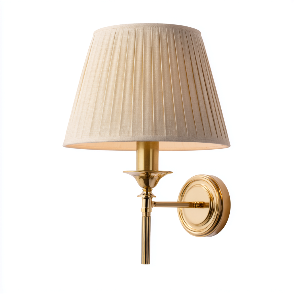 Applique murale Métal-Tissu 32x20 cm - Doré-Beige - Style classique-Abodearo