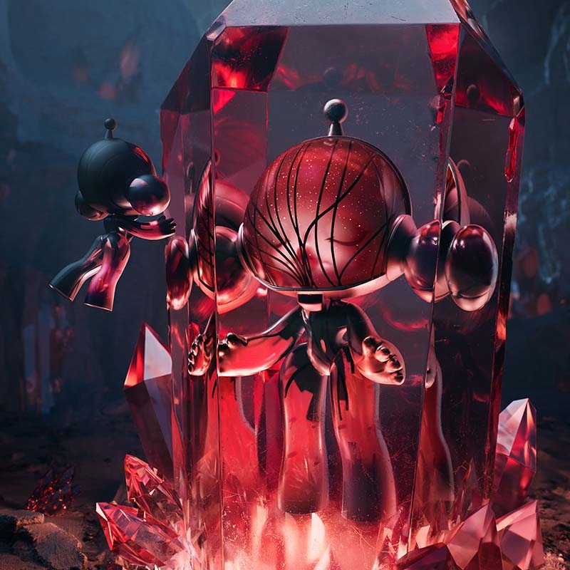 MEGA α SKULLPANDA 1000%  400% Red Crystal