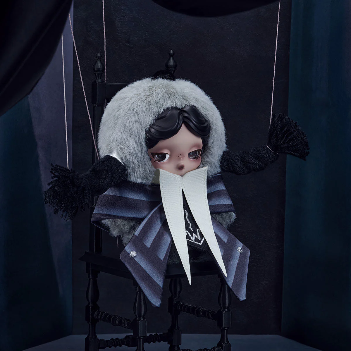 SKULLPANDA × Wednesday Plush (Nevermore Academy Uniform Version)