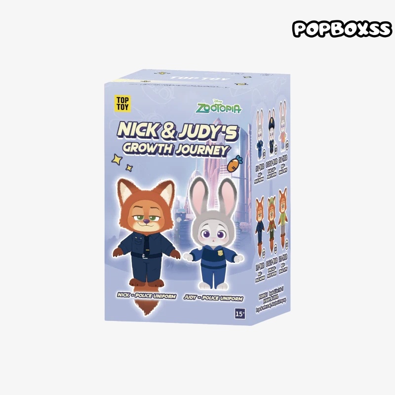 TOP TOY ZOOTOPIA NICK & JUDY'S Growth Journey Series Plush Blind Box