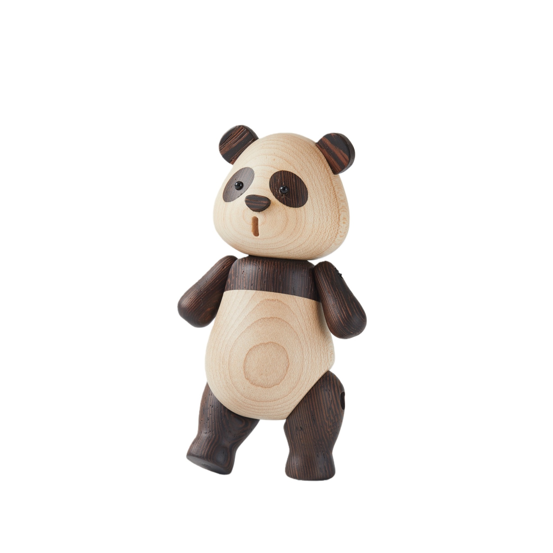 Handcrafted wooden panda figurine as calming home decor