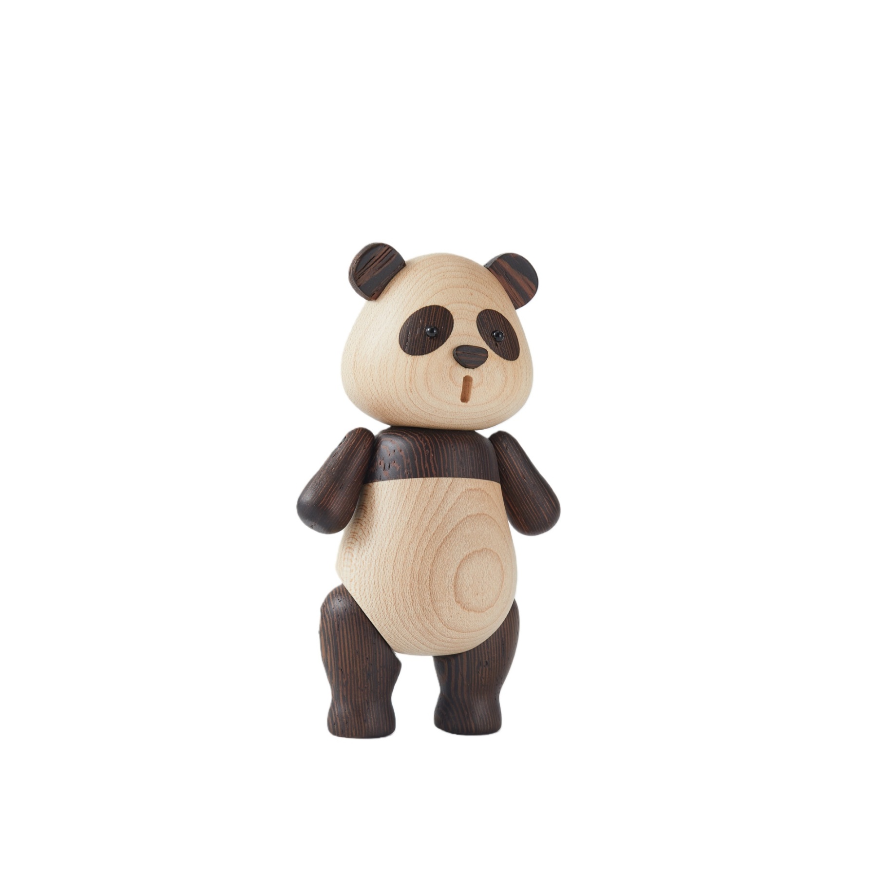 Handcrafted Wooden Panda Figurine with Soft, Emotional Design