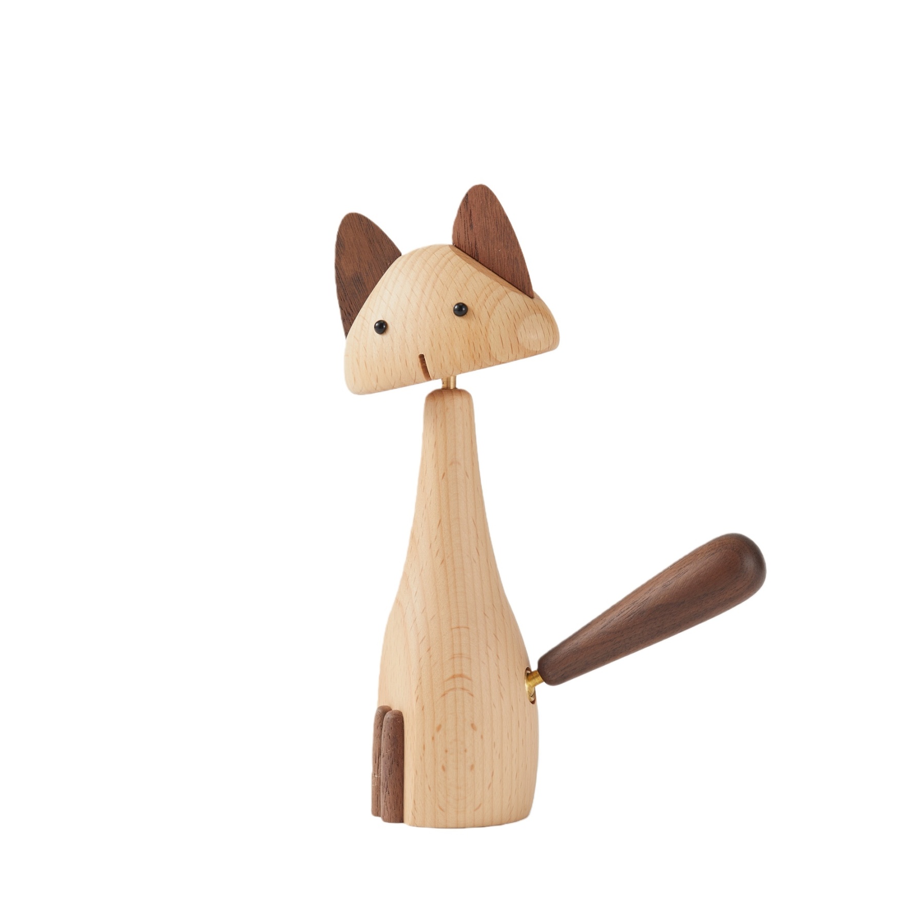 Handcrafted wooden warm cat figurine displayed as cozy home decor