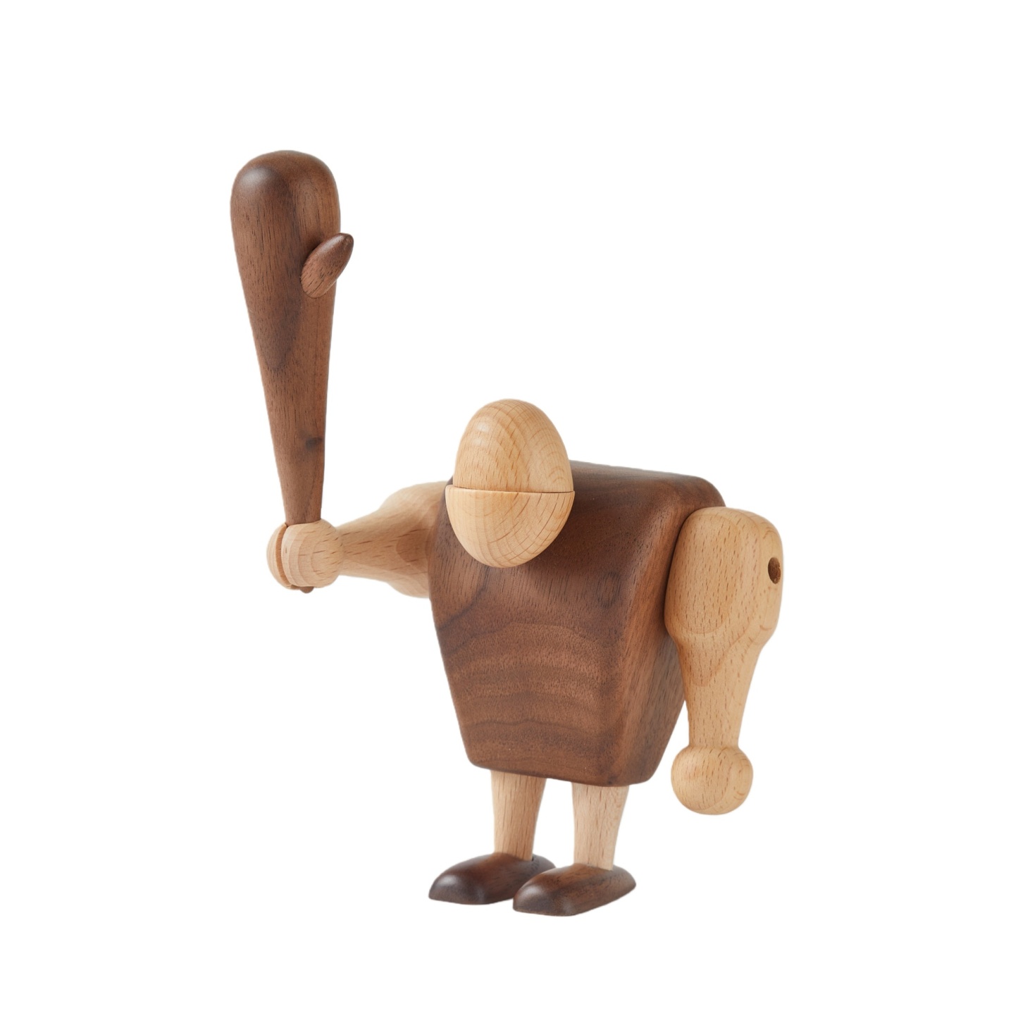 Handcrafted wooden primitive man figurine as artistic home decor