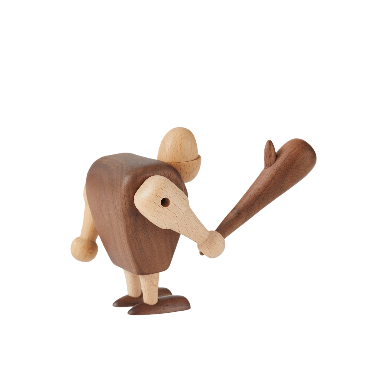 Handcrafted Wooden Primitive Figure with Raw, Minimal Form