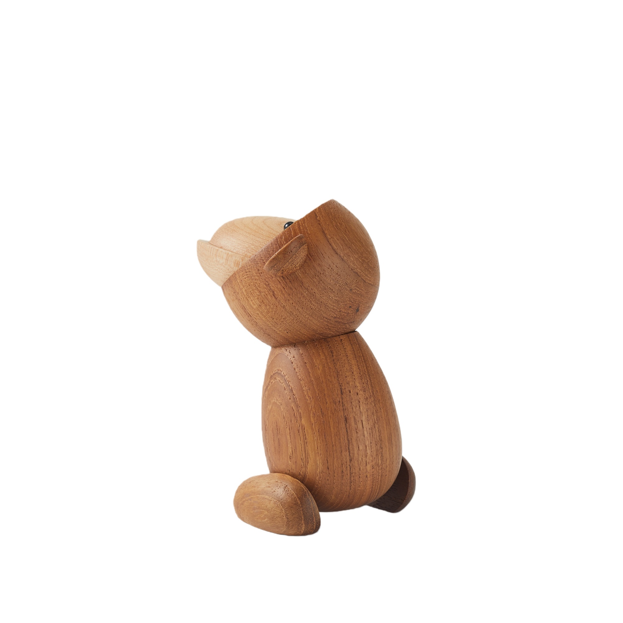 Handcrafted Wooden Monkey Figurine with Quiet, Reflective Expression