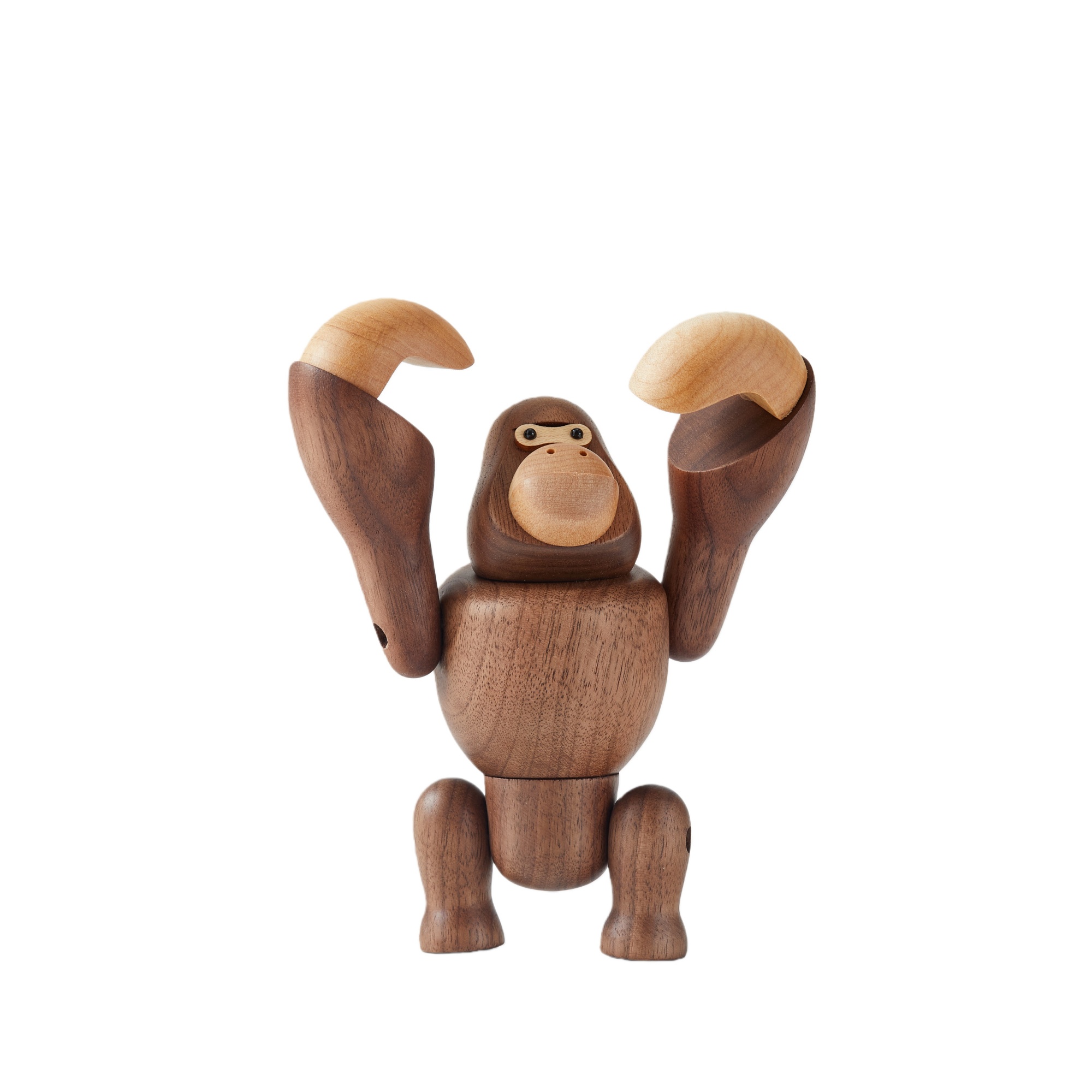 Handcrafted Wooden Gorilla Figurine with Bold, Grounded Presence