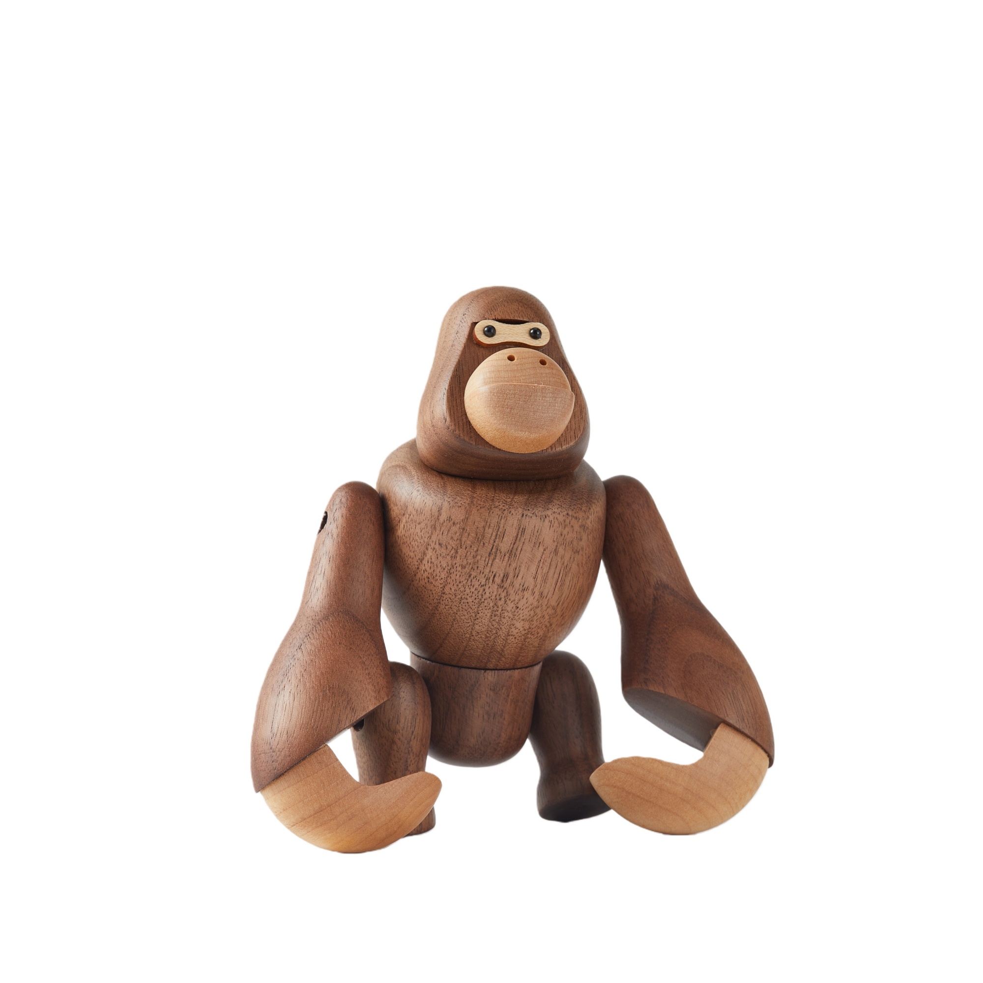 Handcrafted Wooden Gorilla Figurine with Bold, Grounded Presence