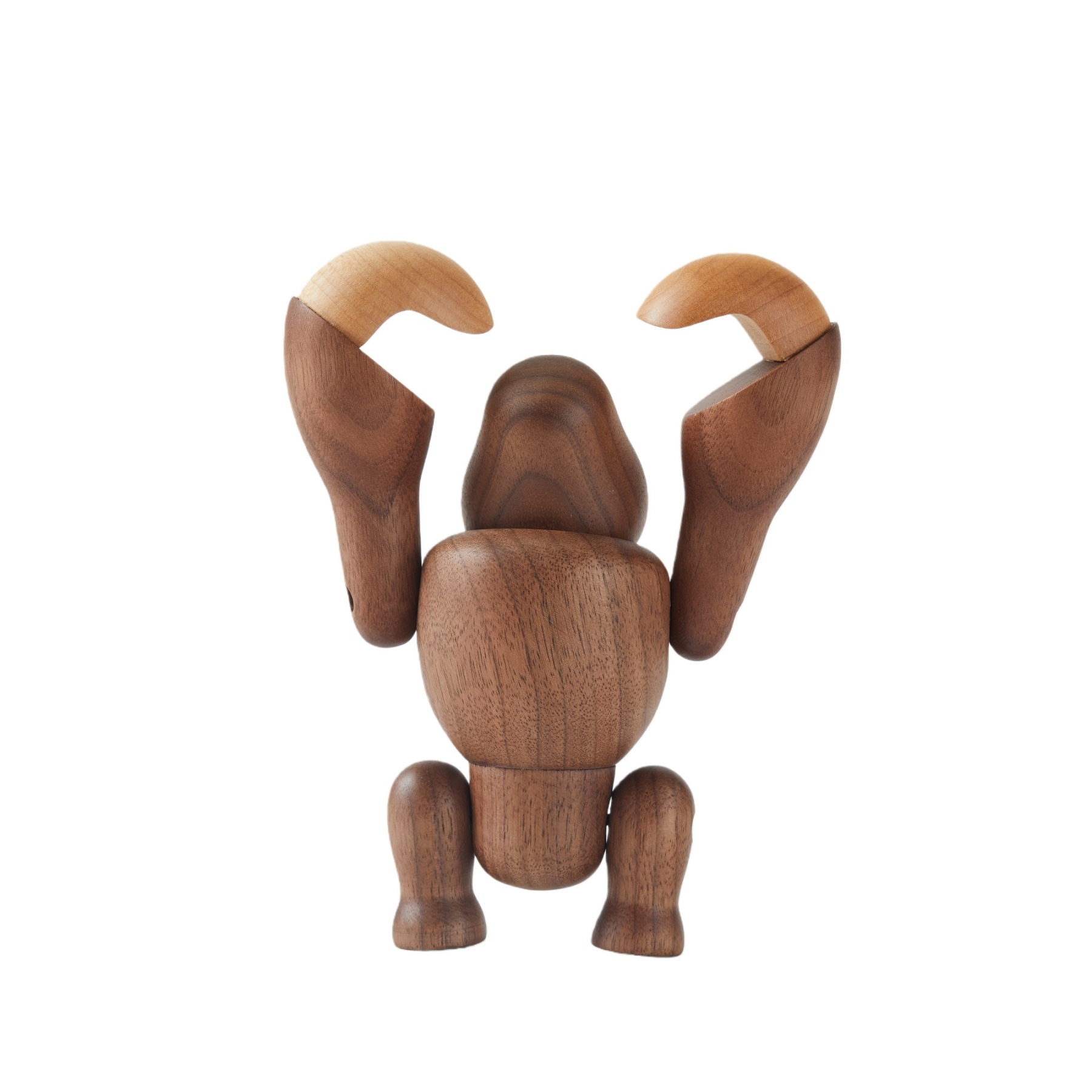 Close-up of handcrafted wood texture on gorilla figurine