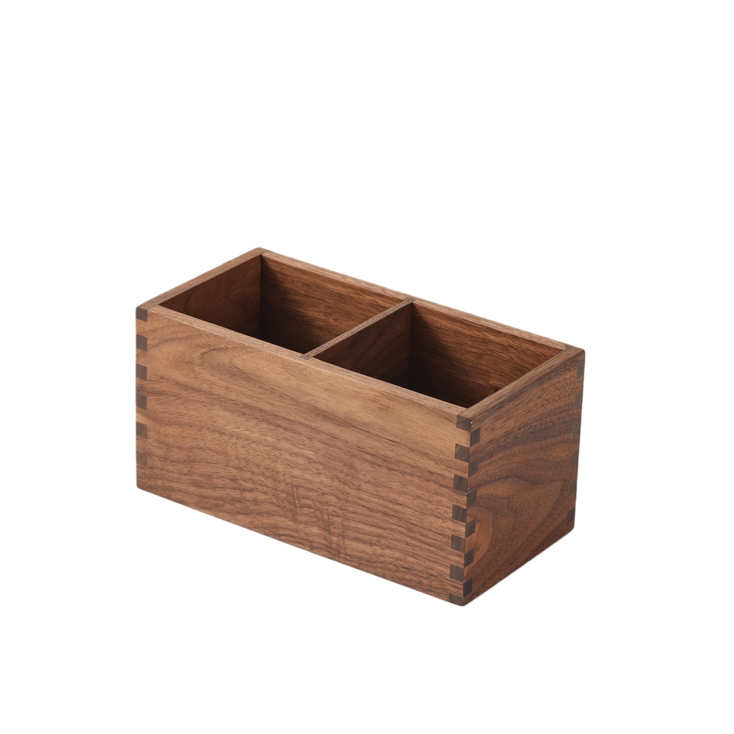 Handcrafted walnut wood pen holder desk organizer