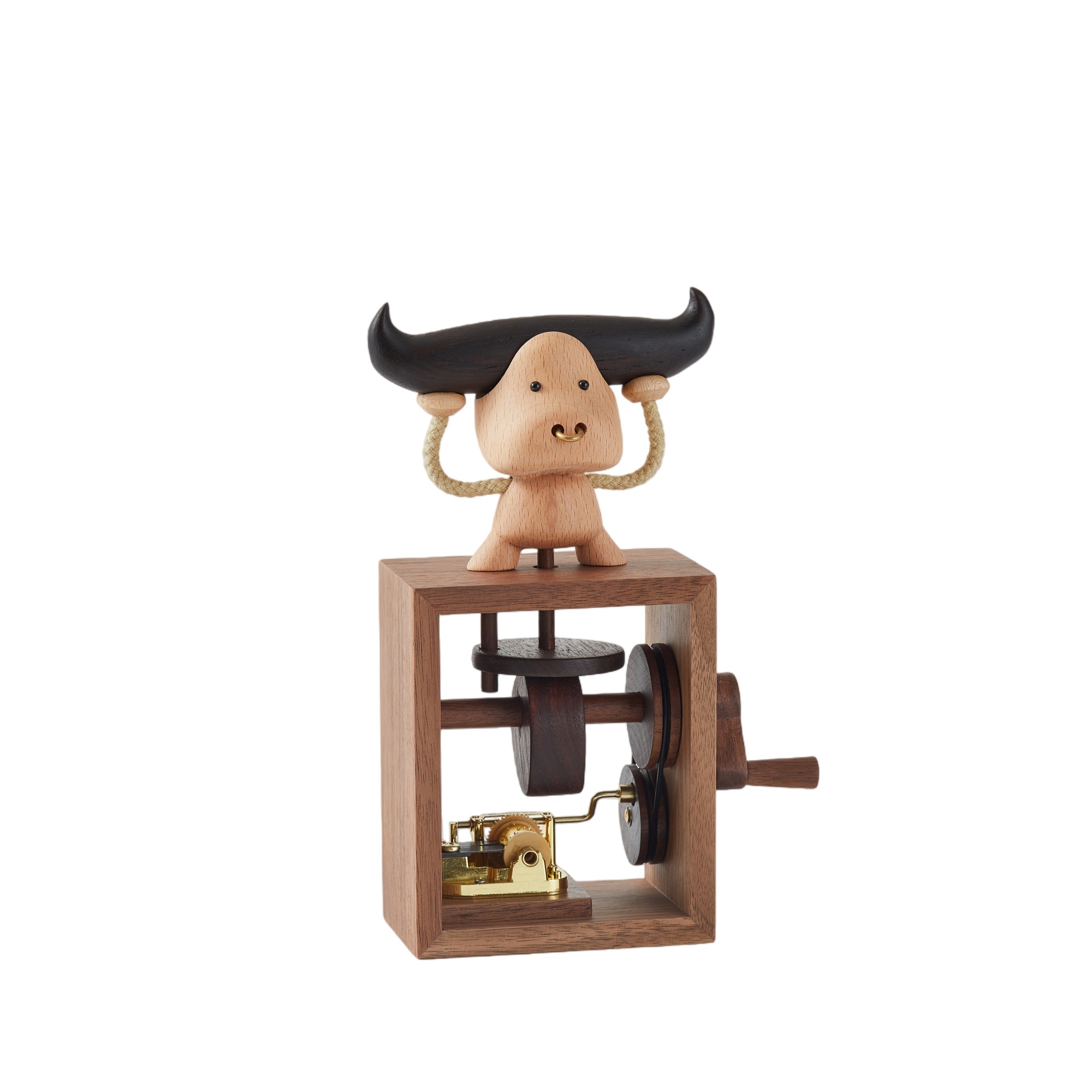 Hand-Crank Wooden Music Box with Warm, Nostalgic Sound – Ox Design