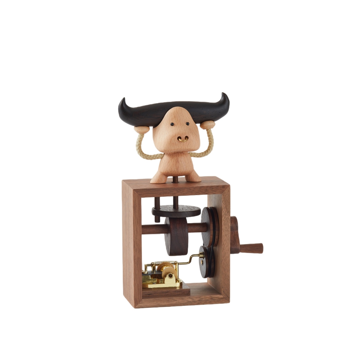 Hand-Crank Wooden Music Box with Warm, Nostalgic Sound – Ox Design