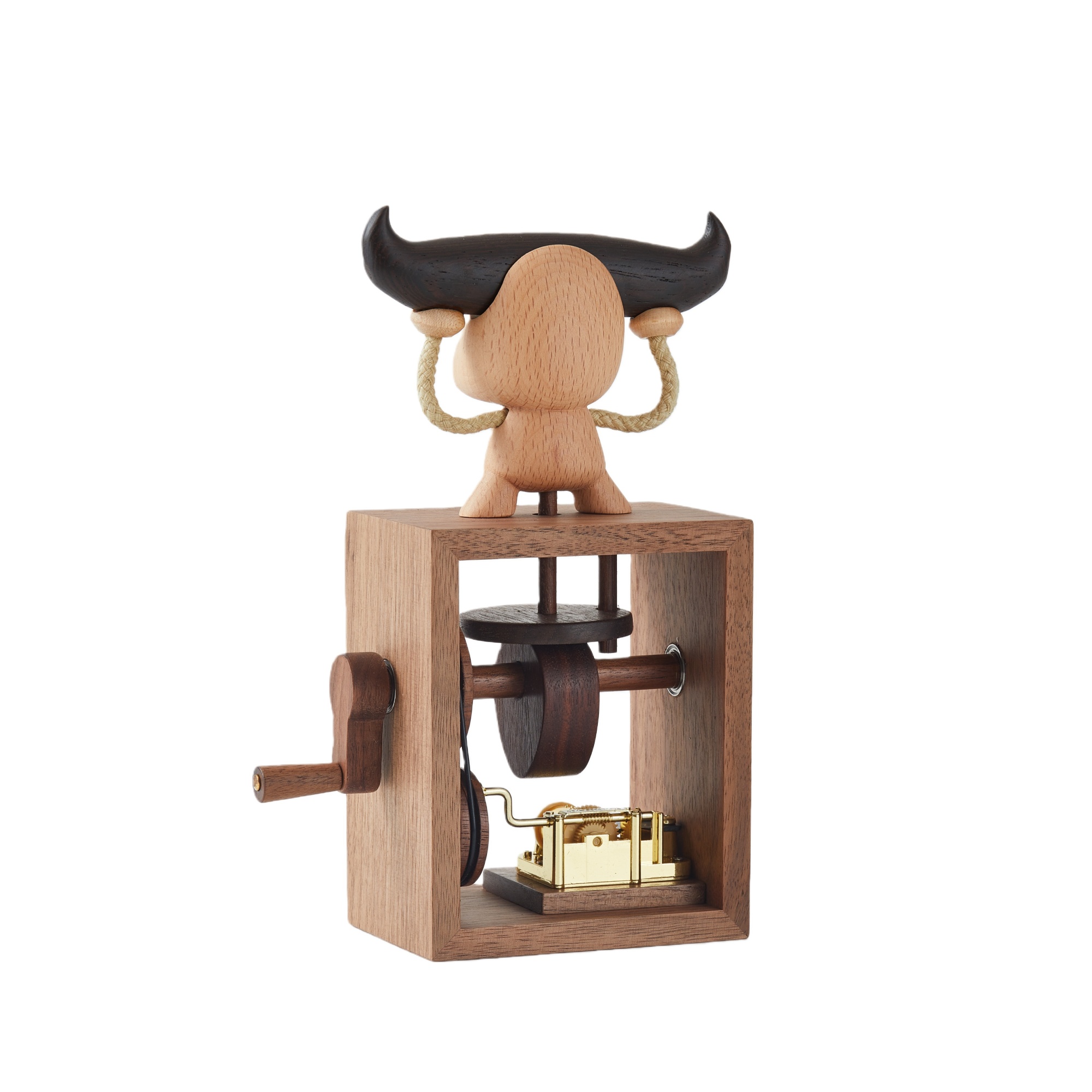 Hand-Crank Wooden Music Box with Warm, Nostalgic Sound – Ox Design
