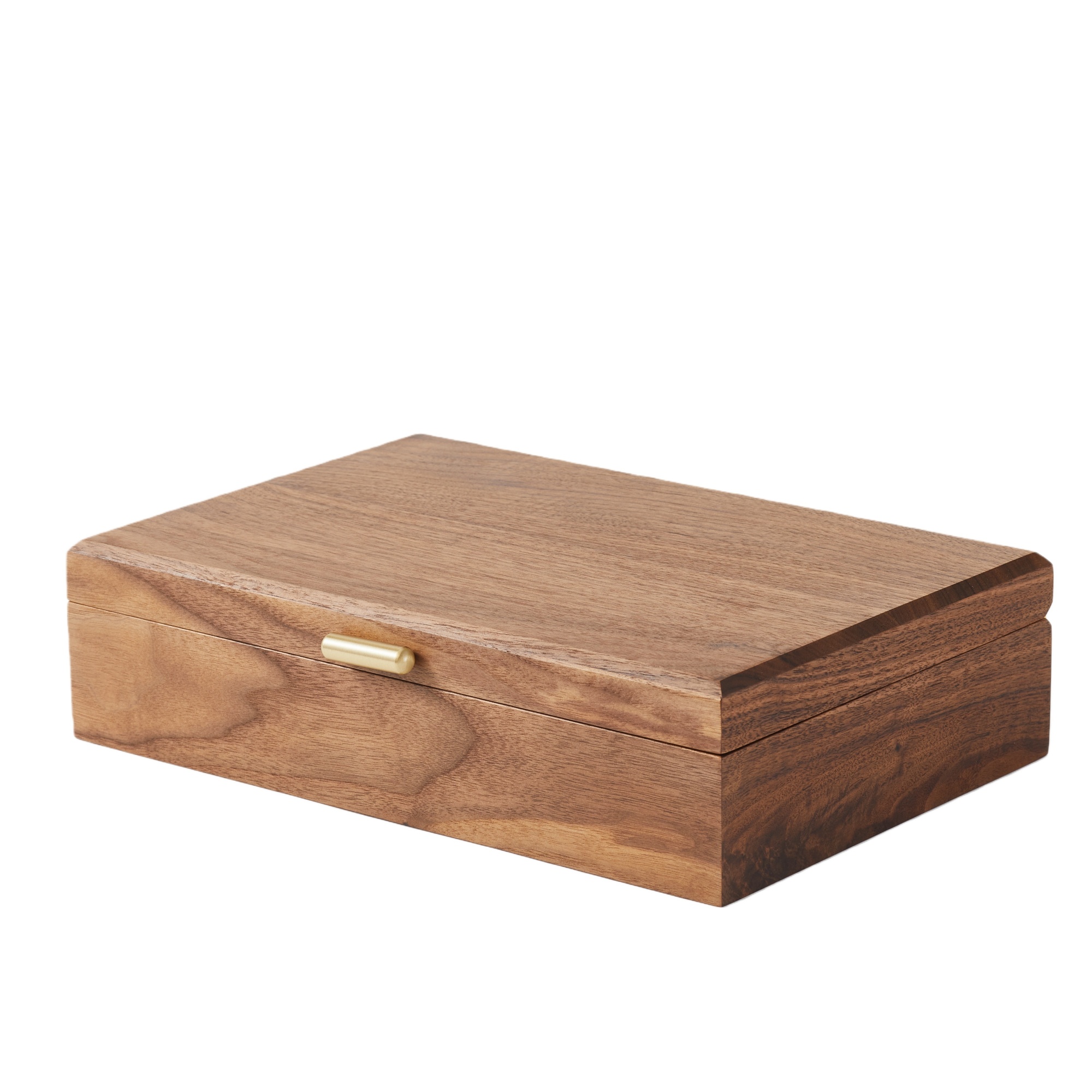 Handcrafted solid walnut wood single layer jewelry box