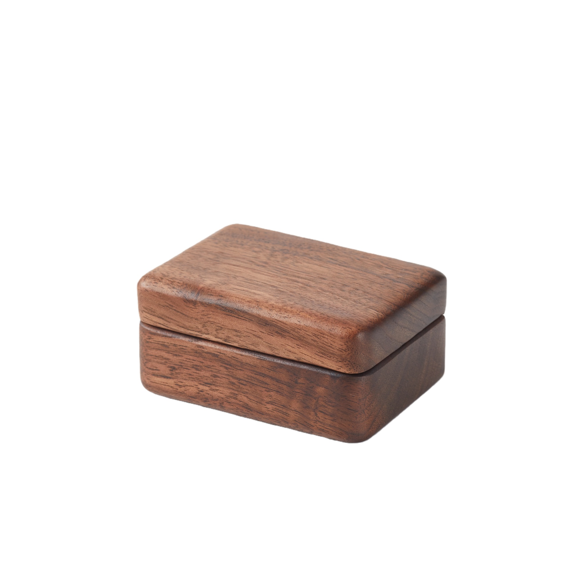 Handcrafted Walnut Wood Double Ring Box for Weddings & Keepsakes