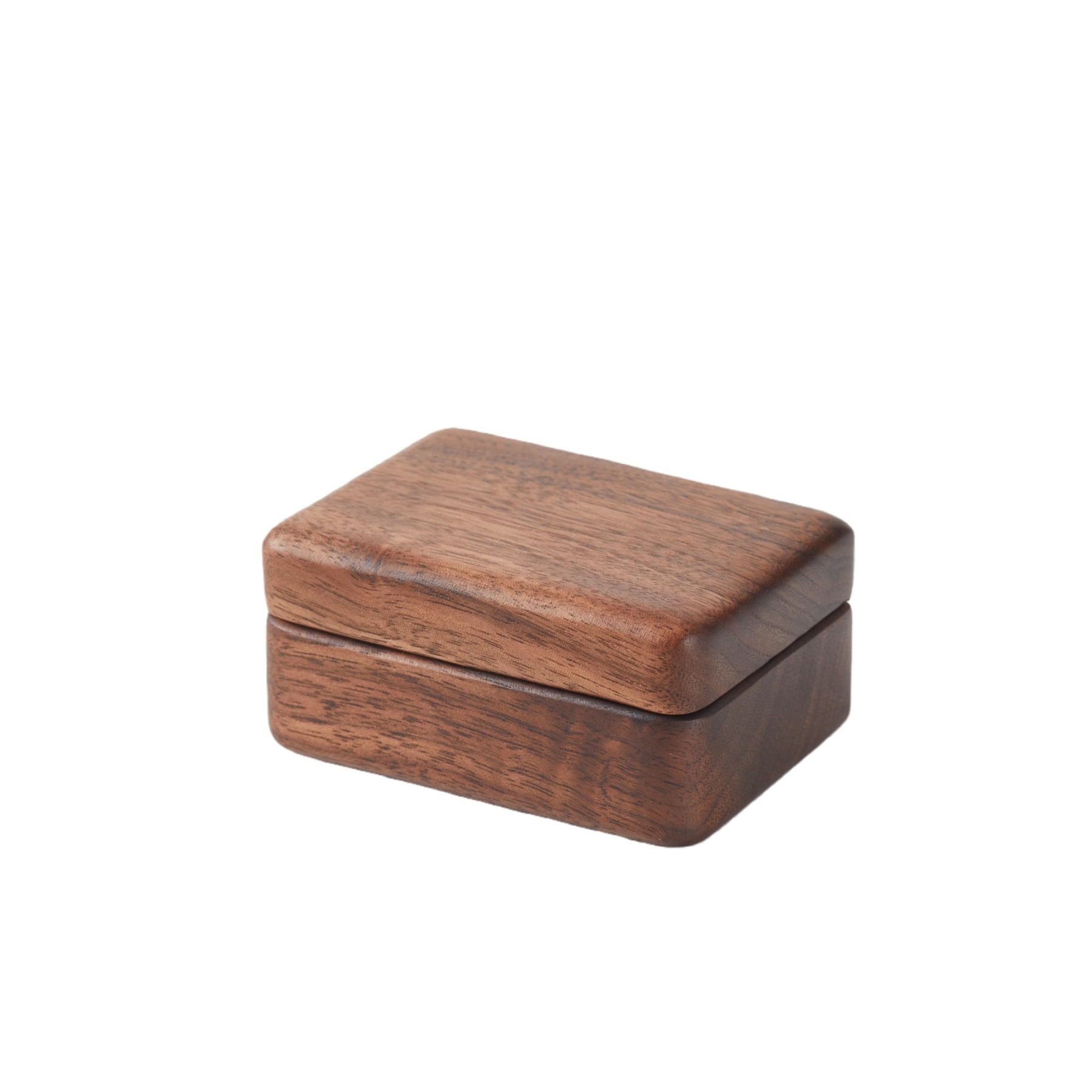 Handcrafted Walnut Wood Double Ring Box for Weddings & Keepsakes