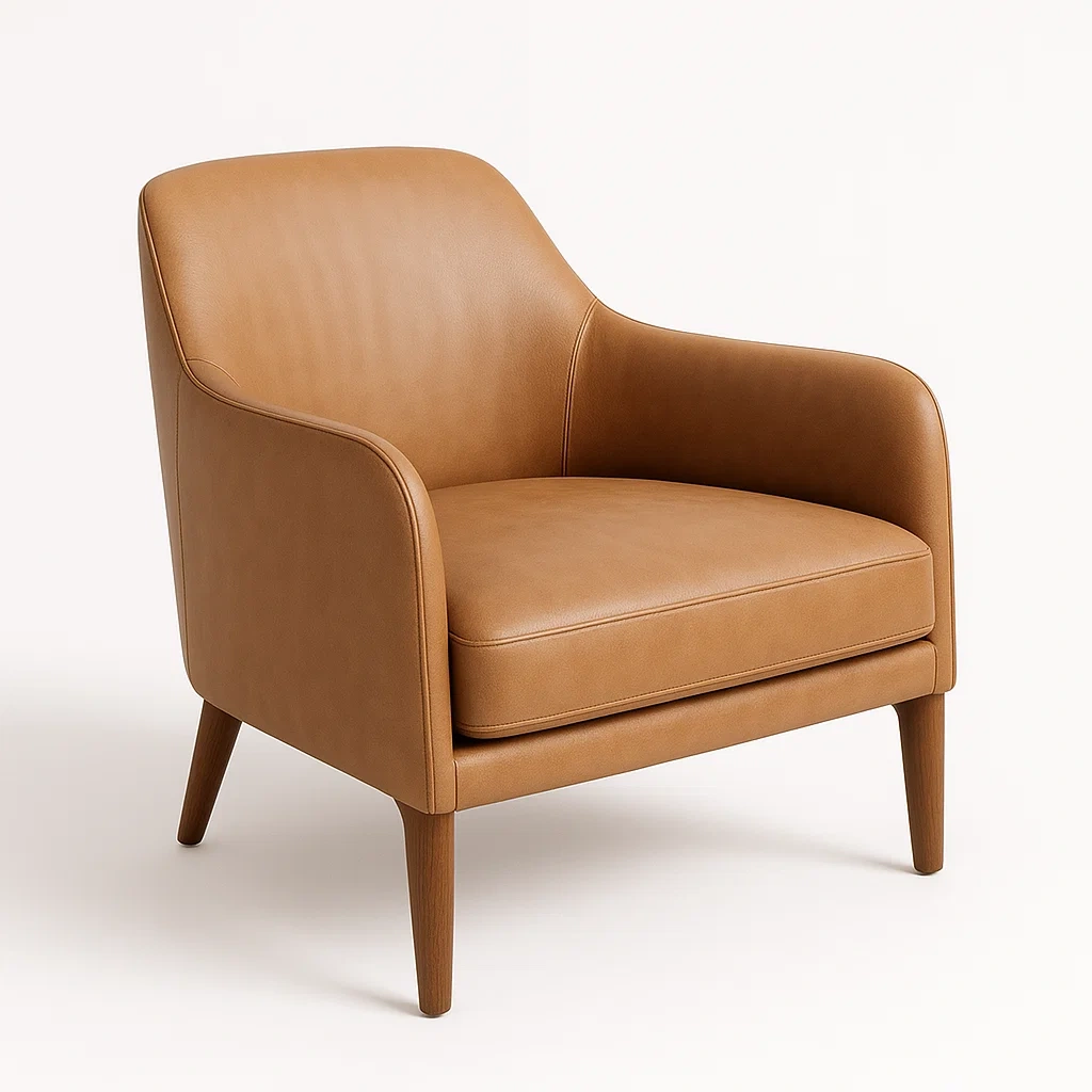 Fauteuil en cuir synthétique marron 85x75x80 cm-Sofimix