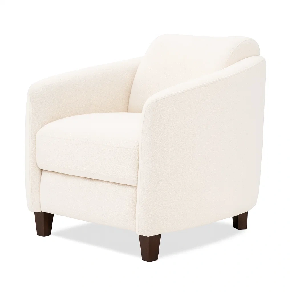 Fauteuil en tissu polyester beige 80x80x85 cm-Sofimix