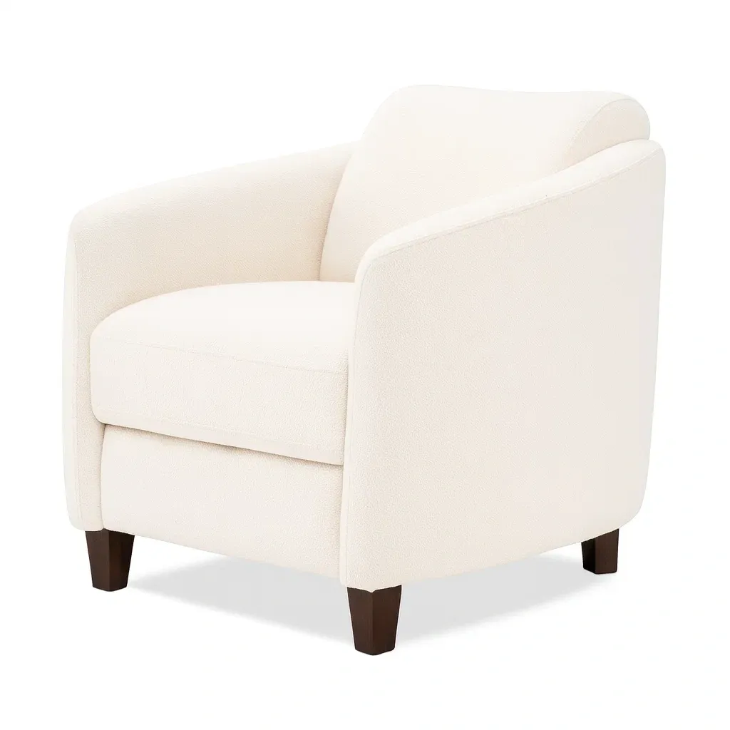 Fauteuil en tissu polyester beige 80x80x85 cm-Sofimix