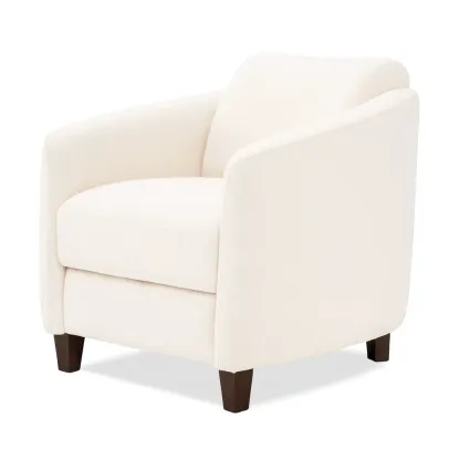 Fauteuil en tissu polyester beige 80x80x85 cm-Sofimix