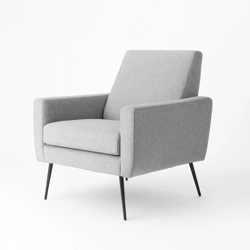 Fauteuil en tissu polyester gris avec pieds en métal-Sofimix