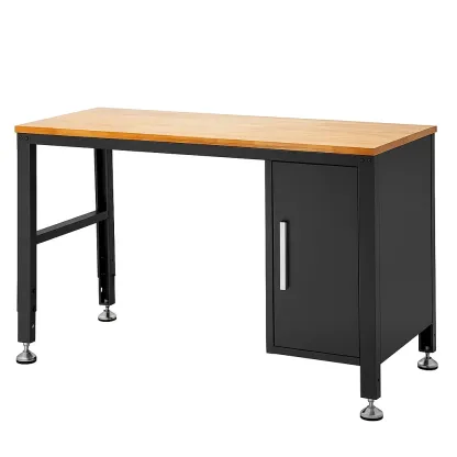 Établi en métal et bois avec armoire 140x60x90 cm-Sofimix