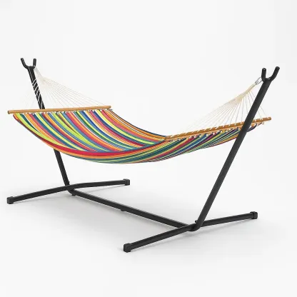 Hamac avec support en acier et toile multicolore-Sofimix