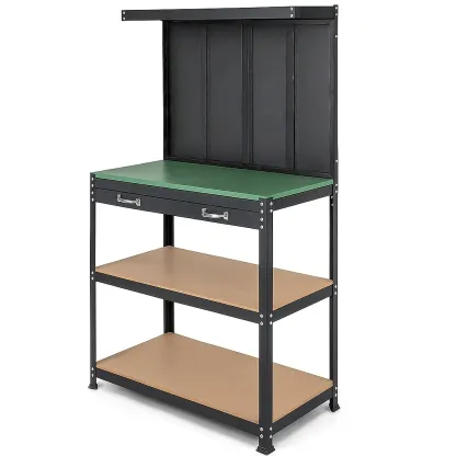 Établi en métal avec plan de travail en MDF-Sofimix