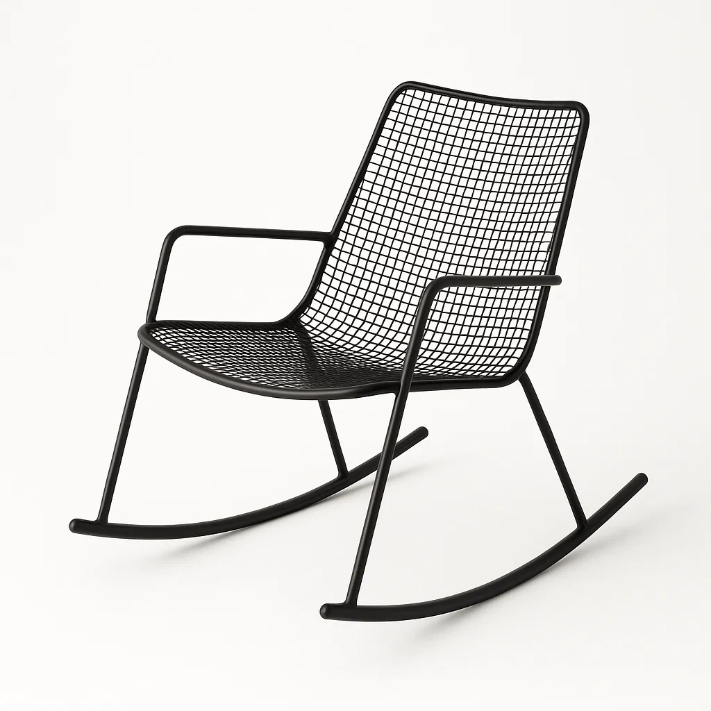 Fauteuil à bascule en métal noir-Sofimix