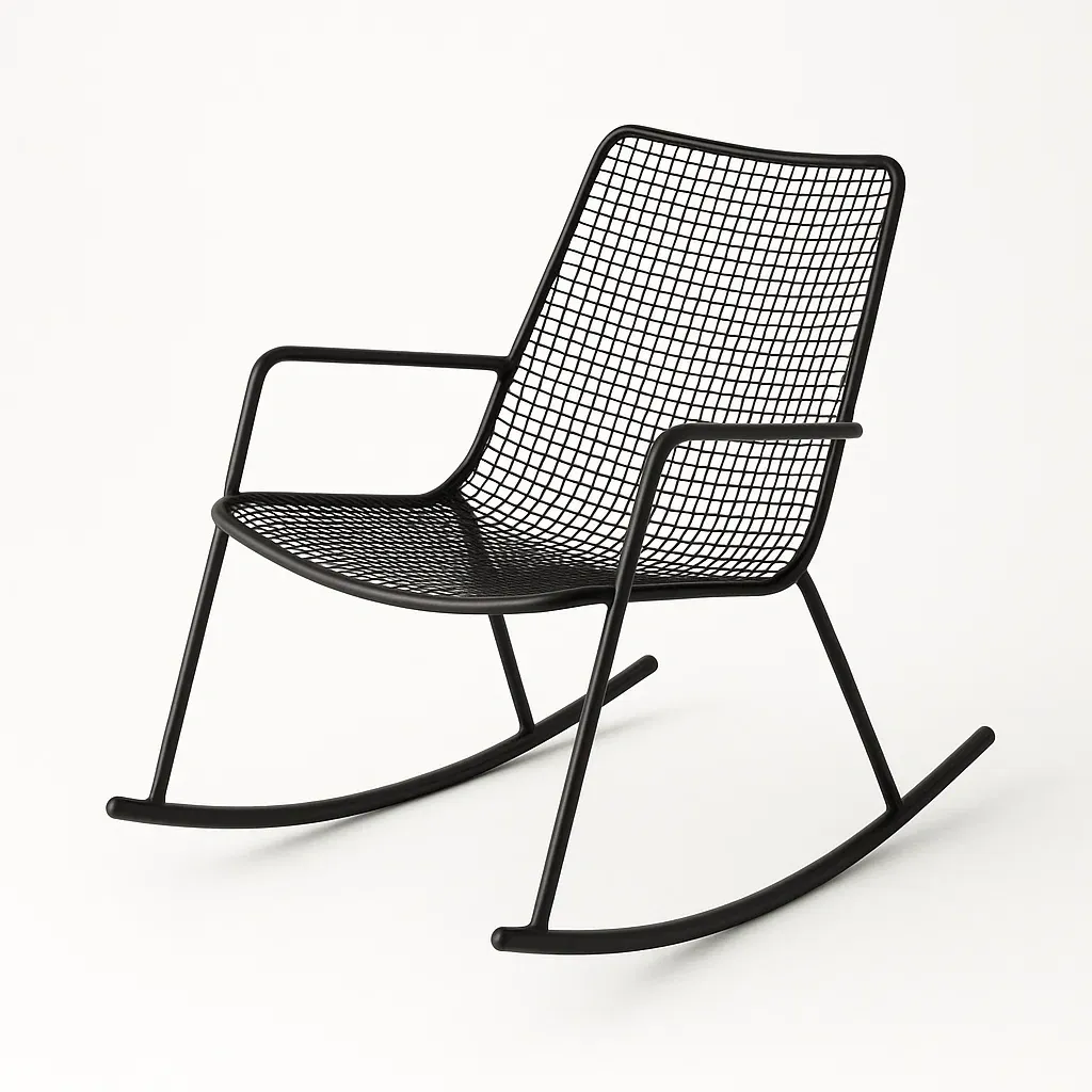 Fauteuil à bascule en métal noir-Sofimix