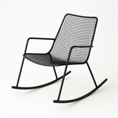 Fauteuil à bascule en métal noir-Sofimix