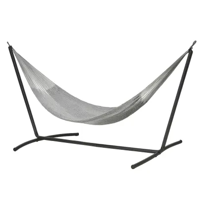Hamac en acier avec tissu polyester gris-Sofimix