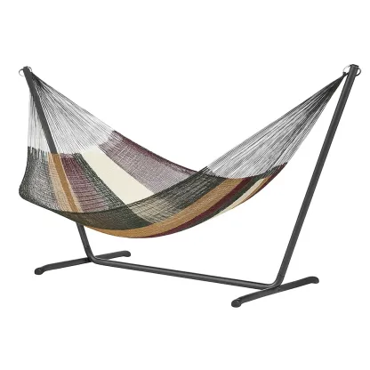 Hamac en coton avec support en acier multicolore-Sofimix