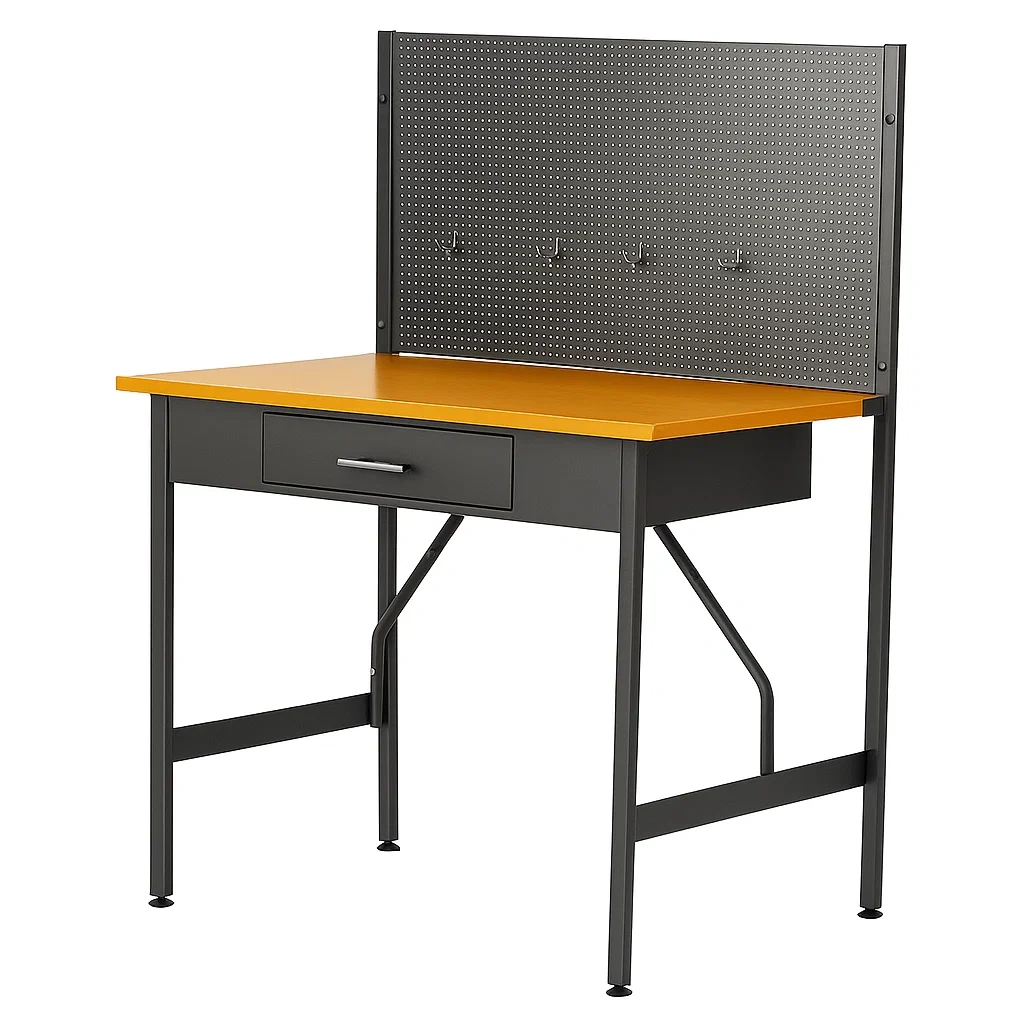 Établi en métal et bois avec panneau perforé-Sofimix