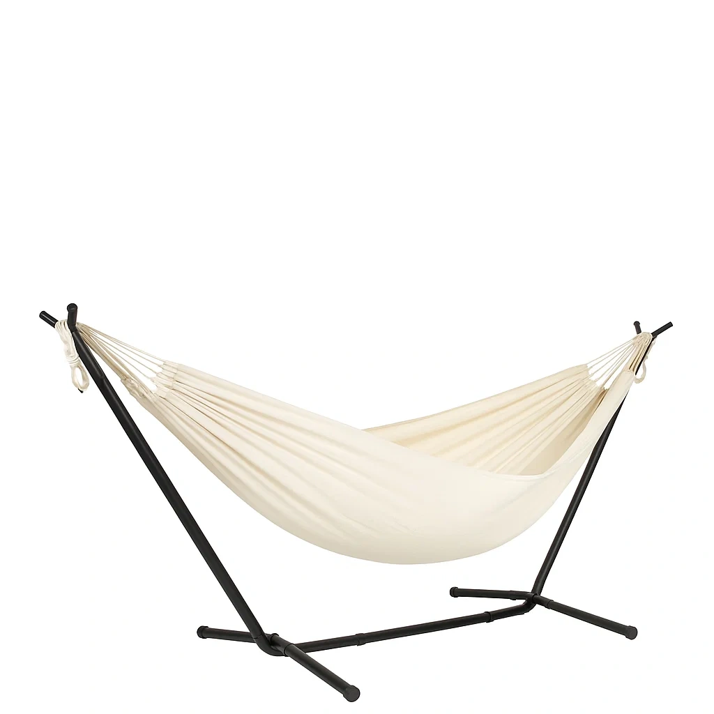 Hamac avec support en métal et tissu écru-Sofimix