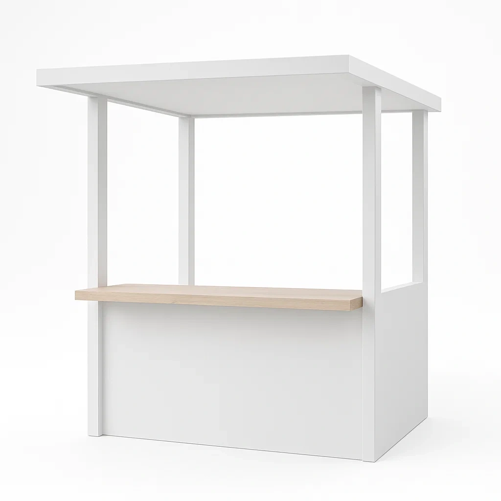 Kiosque bar en bois MDF et PVC blanc-Sofimix