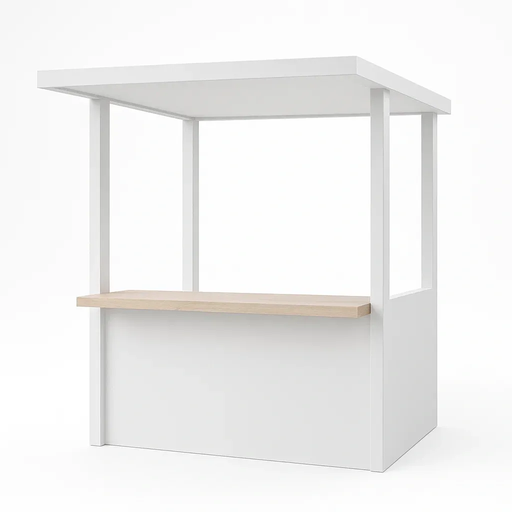 Kiosque bar en bois MDF et PVC blanc-Sofimix
