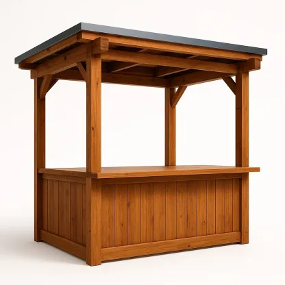 Kiosque bar en bois d’acacia avec toit métal-Sofimix