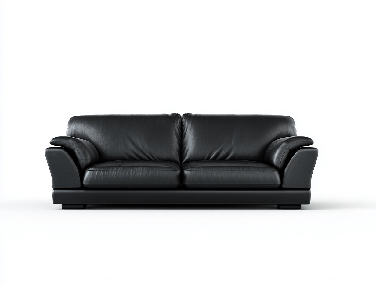 Sofa 2-Sitzer - Echtleder - 168x92x85 cm - schwarz - für Wohnzimmer - modernes Design-Abodeilo