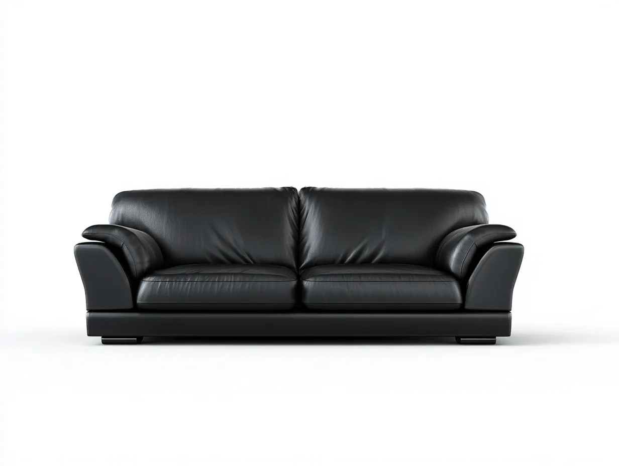 Sofa 2-Sitzer - Echtleder - 168x92x85 cm - schwarz - für Wohnzimmer - modernes Design-Abodeilo