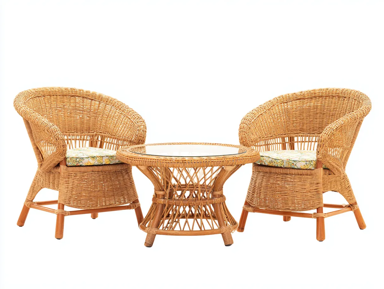 Gartenmöbel-Set - Rattan - Stuhl 72x70x85 cm - natur - für Garten - klassisches Design-Abodeilo